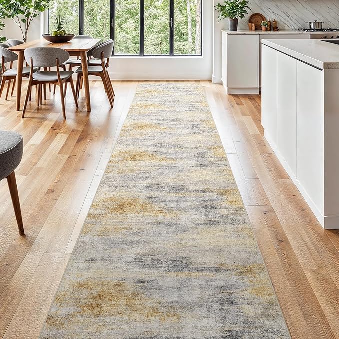 2'6''x16' Washable Kitchen Runner Rug: Modern Abstract Runners - Image 8