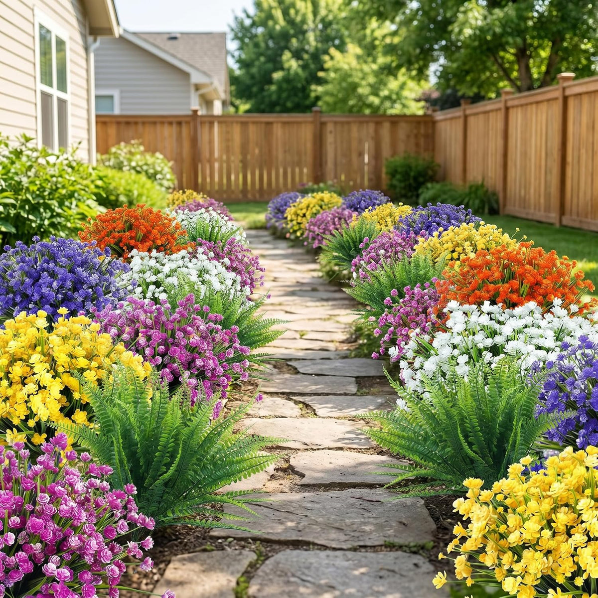 Ouddy Decor 24 Bundles Artificial Flowers for Outdoors Decor, Mixed Color