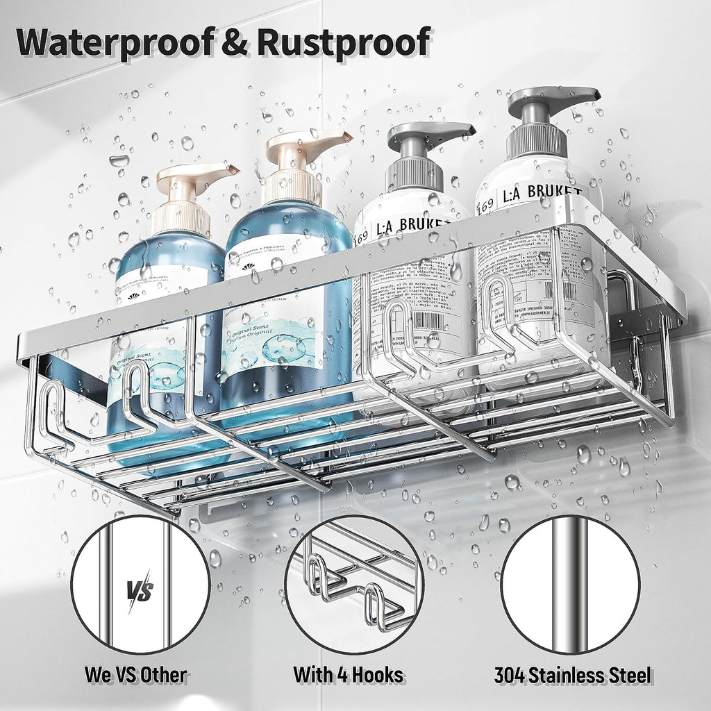 5 Pack Shower Caddy for Inside Shower,Chrome Silver Bathroom Storage