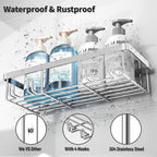 5 Pack Shower Caddy for Inside Shower,Chrome Silver Bathroom Storage