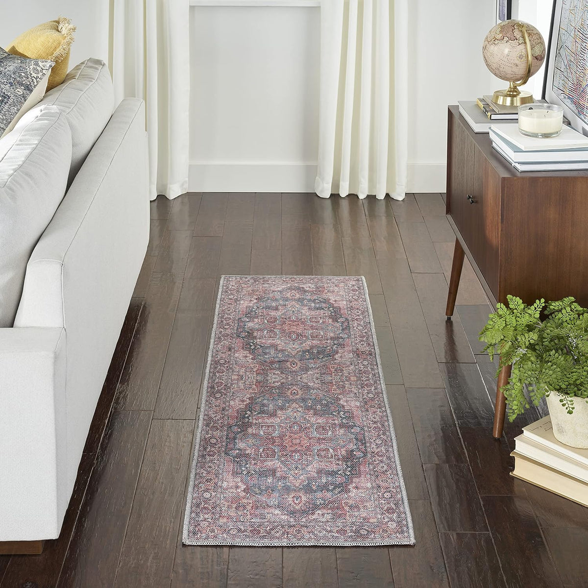 Nourison Home New Concept Washables Multicolor 2' x 6' Area Rug - Easy Clean, Non Shedding, Bed Room, Living Room, Dining Room, Kitchen (6' Runner)