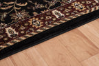 GAD Hearth Slice Fireplace Rug, Classic, Traditional, Log Cabin Decor, Accent Rug, Fire Resistant Mat, Stain Resistant, Area Rug for Bedroom, Living Room, Entryway, 2'2"x3'3" (Black/Red/Black)