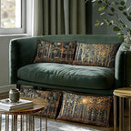 Rustic William Morris Inspired Forest Moon Pillow Covers 12x20 Set of 4 - Image 6