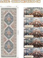 Kitchen Runner Rug Non Slip Washable 2.5x8, Soft Low Pile Entryway Rug Runners - Image 2