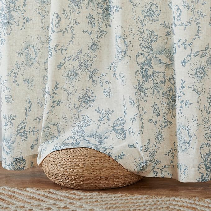 jinchan Linen Floral Curtains 84 Inch Length - Image 8