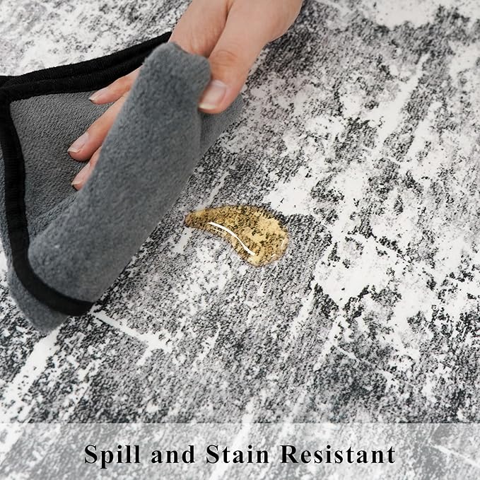 Washable 2x3 Entryway Area Rugs: Abstract Water Resistant Kitchen Rug Non-Slip - Image 7