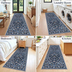 HEBE Washable Hallway Runner Rug 2'x 8' Non Slip Kitchen Rugs Runner, Low Pile - Image 7