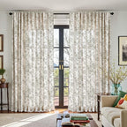 jinchan Linen Floral Curtains 100 Inch Extra Wide - Image 5
