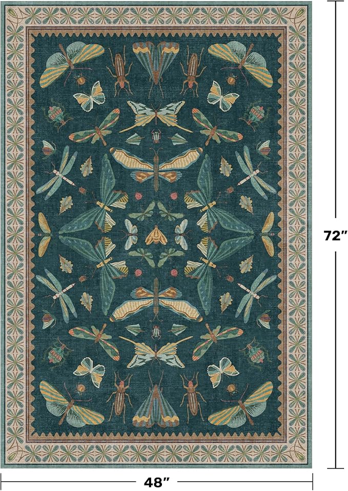 Dark Teal 4x6 Area Rugs for Door Mat Entrance - Image 2