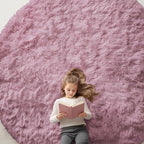 OLANLY Blush Round Rugs for Bedroom by OLANLY