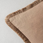 MIULEE Decorative Lumbar Throw Pillow Covers Neutral Linen Fringe Throw Pillows - Image 3
