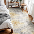 4x10 Washable Kitchen Runner Rug: Modern Abstract Wide Runners - Image 2