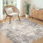 UERMEI Square Area Rugs : Washable 5x5 Neutral Modern Abstract Carpet - Image 4