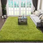 Ophanie Green Rugs for Living Room 5x8, Grass Shag Fluffy Large Fuzzy Plush by Ophanie