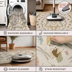 Beige and Yellow 5x7 Boho Rug for Living Room - Image 4