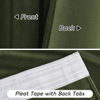 RYB HOME Green Velvet Curtains 84 inch, Solid Room Darkening Window Curtains - Image 6