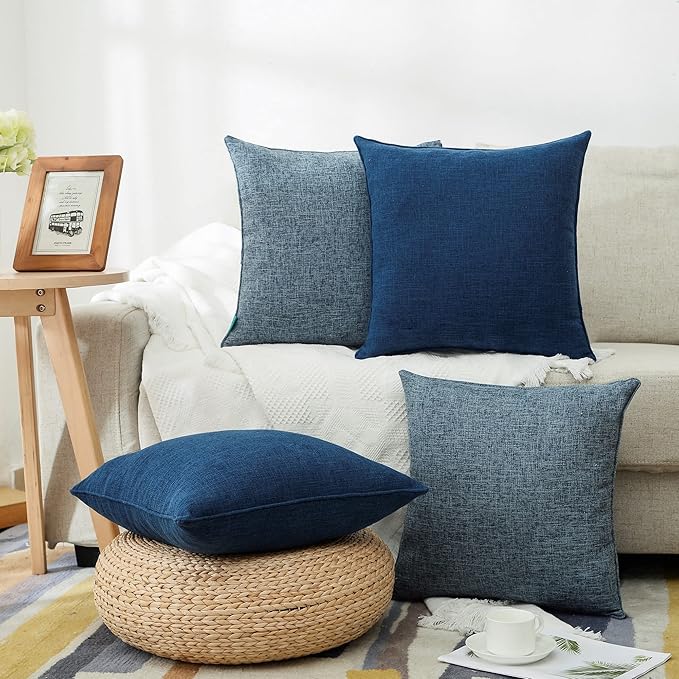 HPUK Linen Throw Pillow Covers Pack of 2, 20x20 Inch Accent Cushion Covers - Image 6