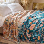 MSGKV Boho Throw Blanket for Couch 50"x60" Cotton Birds Floral Blanket Sofa - Image 7