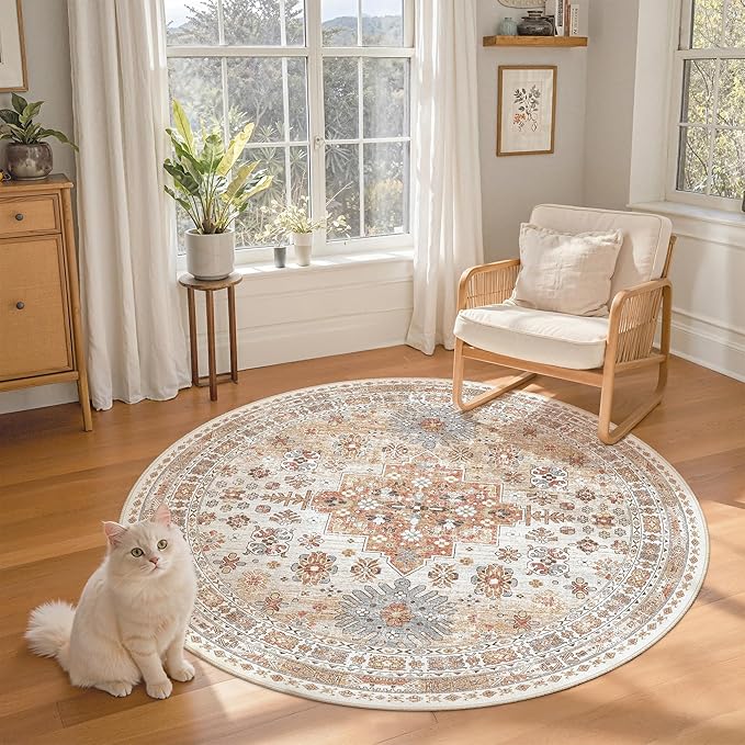 zesthome Washable Round Rug - 5ft Ultra-Thin Circle Area Rugs - Image 3