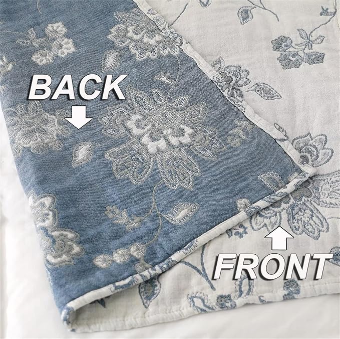 MSGKV Boho Throw Blanket for Bed 80''x90'', 100% Cotton Reversible Woven - Image 5