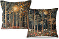 Rustic William Morris Inspired Autumn Forest Decor Throw Pillow Covers 18x18 by Unknown