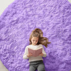 OLANLY Purple Round Rugs for Bedroom by OLANLY