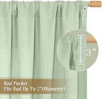 LAMIT Small Window Linen Curtains, 45 Inch Length Light Filtering Faux Linen - Image 3