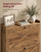 VASAGLE Narrow Shoe Storage Cabinet Organizer with 2 Flip Drawers