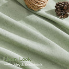 Nanspring Mist Sage Linen Curtains Semi Sheer 96 Inches Long 2 Panels Set - Image 5