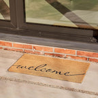 KANKUN Coco Coir Door Mat with Heavy Duty Backing, Welcome Doormat, Doormat - Image 2