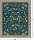 Insect Print Washable 8x10 Living Room Rug - Image 2