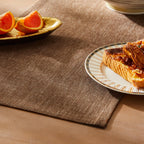 ZeeMart Rustic Cotton Linen Table Runner, 13x60 Inches Brown