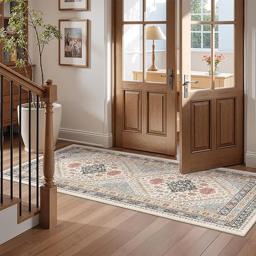 2x5 Rug Runner Washable for Entryway, Soft Bathroom Rugs by Restydon