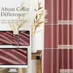 Canyon Rose Linen Curtains 84 Inch Length 2 Panels Set - Image 3