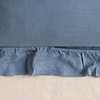 Foindtower Linen Fringe Ruffle Throw Pillow Covers 20×20 Inch Coronet Blue