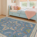 Hazo Haus Washable Blue Rugs for Bedroom Bedside by HazoHaus