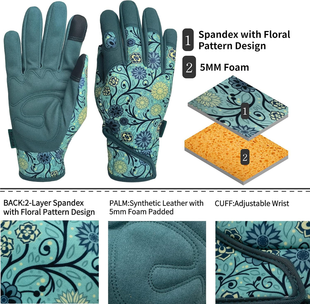 Cute Pattern Gardening Gloves,Thornproof Garden Glove,Gardener Gift