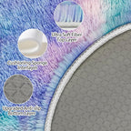 5x5 ft Tie Dye Rainbow Round Rug - Image 4