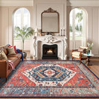 SERISSA Washable Rugs 8x10 Area Rugs, Large Non-Slip Boho Living Room Rust Rug - Image 8
