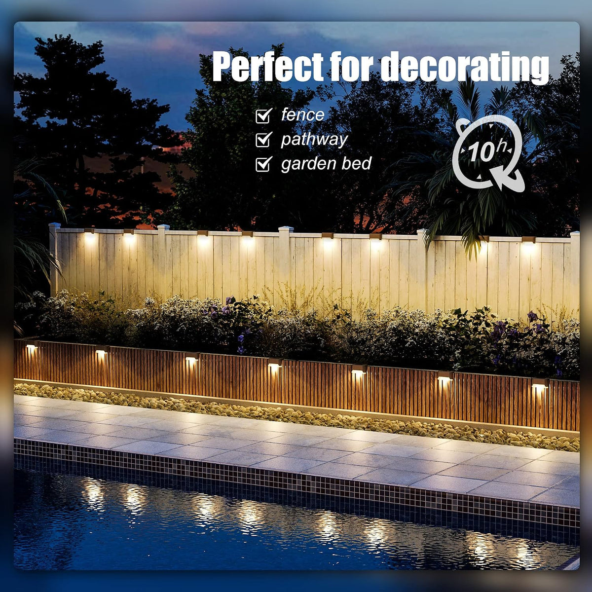 SOLPEX Solar Deck Lights Outdoor 16 Pack,Step Light Waterproof,Warm White