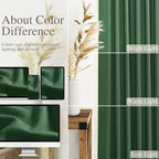 Nanspring Green Boho Curtains for Bedroom Back Tab Rod Pocket Semi Sheer Linen - Image 4