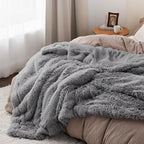 Bedsure GentleSoft Fluffy Grey King Size Blanket - Image 3