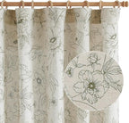 jinchan Floral Linen Curtains for Living Room 96 Inch Length Green Flower - Image 9