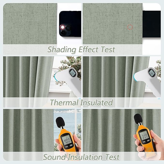 Guken 100% Blackout Curtains 100 Inch Length 2 Panels Set - Image 5