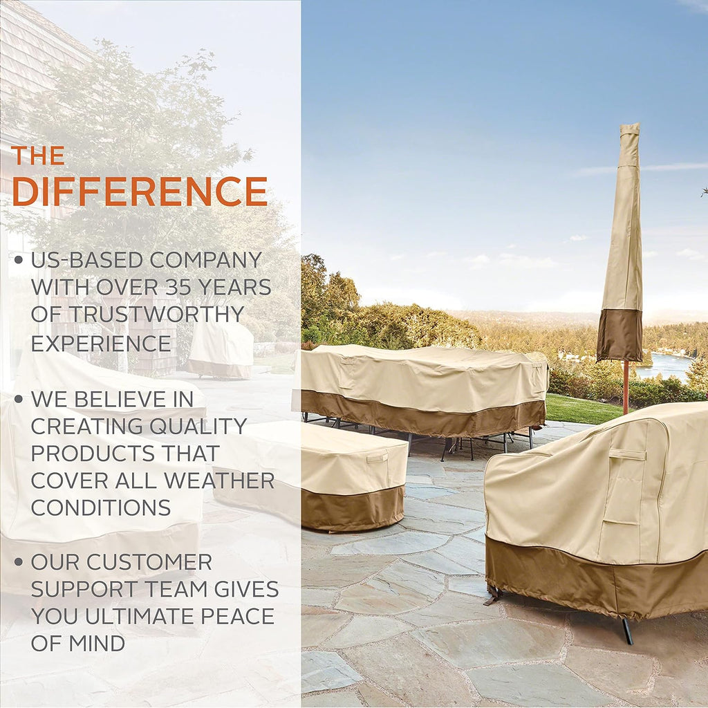 Classic Accessories Veranda Water-Resistant 26 Inch Square Patio Ottoman/Side Table Cover, Outdoor Table Cover