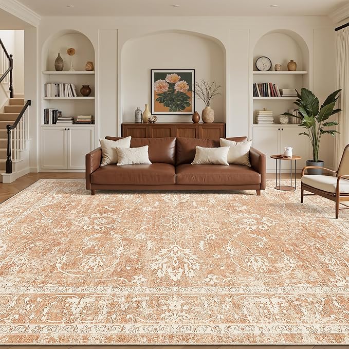 Madane 9x12 Area Rugs for Living Room, Machine Washable Vintage Rug by Madane