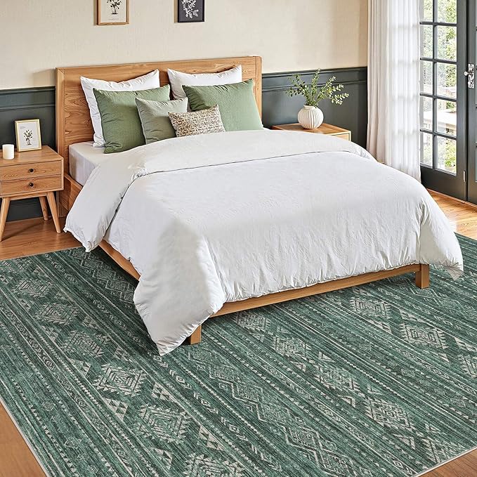 Nakagishi 7x9 Area Rugs Living Room: Washable Boho Large Neutral Soft Farmhouse - Image 4