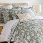 Levtex Home Adare Sage Reversible Full/Queen Quilt Set (88x92in) with 2 Pillow Shams (26x20in) - Floral Bedding - Sage White - Cotton Full/Queen Size Quilt Bedding Set - Lightweight, Soft, Pre-Washed