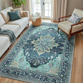 RELEANY Area Rugs 5'x8' Washable Non-Slip, Floral Vintage Distress Print by RELEANY