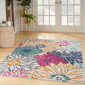 Nourison Home Passion Ivory Multicolor 5'3" x 7'3" Area Rug - Easy Clean, Non Shedding, Bed Room, Living Room, Dining Room, Kitchen (5' x 7')
